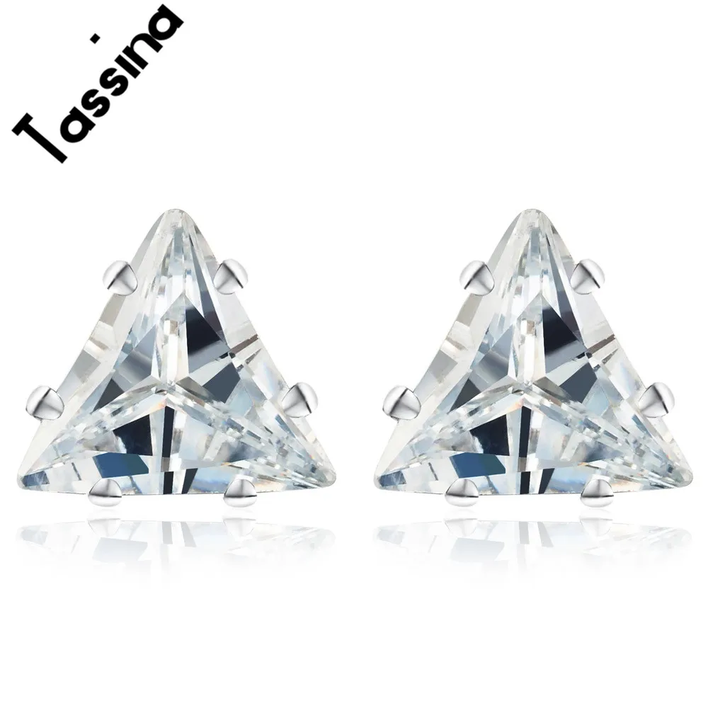 

Tassina Crystal Zircon Triangle Fashion Simple Earrings Temperament Triangle Stud Earrings Ear Jewelry For Women MME62