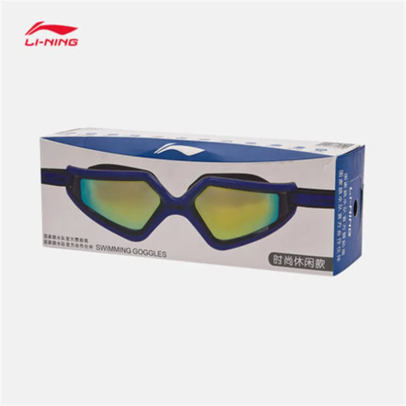 Li-Ning, мужские и женские профессиональные очки для плавания, национальная команда по дайвингу, анти-УФ, поликарбонат, очки для плавания, спортивные очки ASJN006 - Цвет: ASJN006 blackblue 3