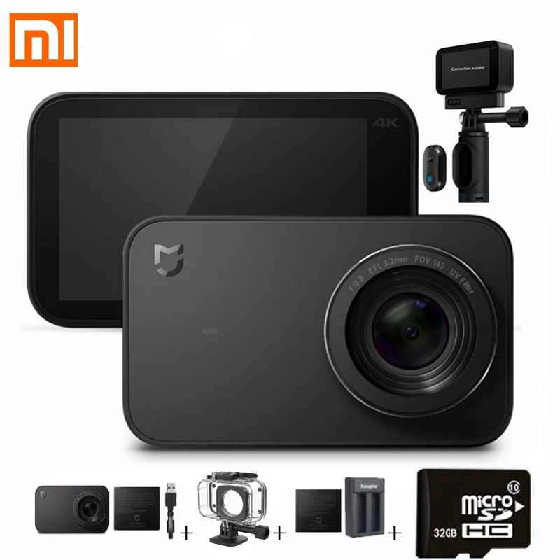 Xiao mi jia Экшн камера 4 K/30FPS Ambarella A12S75 Smart ni cmaera Sports Cam Bluetooth EIS WiFi 2 &quotсенсорный