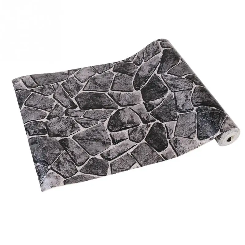 

Creative 3D Faux Marble Stone pattern wall stickers Wood Panel Pattern Paper Background Decorating Wallpaper