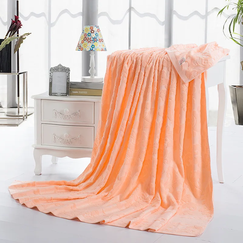 

1 Pcs Towel Blankets Solid Color Cotton Jacquard Fashion Towel Blankets For Beds Home Sofa Car Portable Blankets V20
