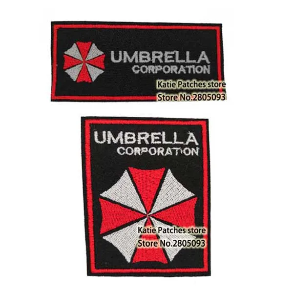 

Umbrella Co Chest and Badge Embroidered Iron On Patch, Horror Game Logo Fabric Patch, Children Jacket Clothing Accessories DIY