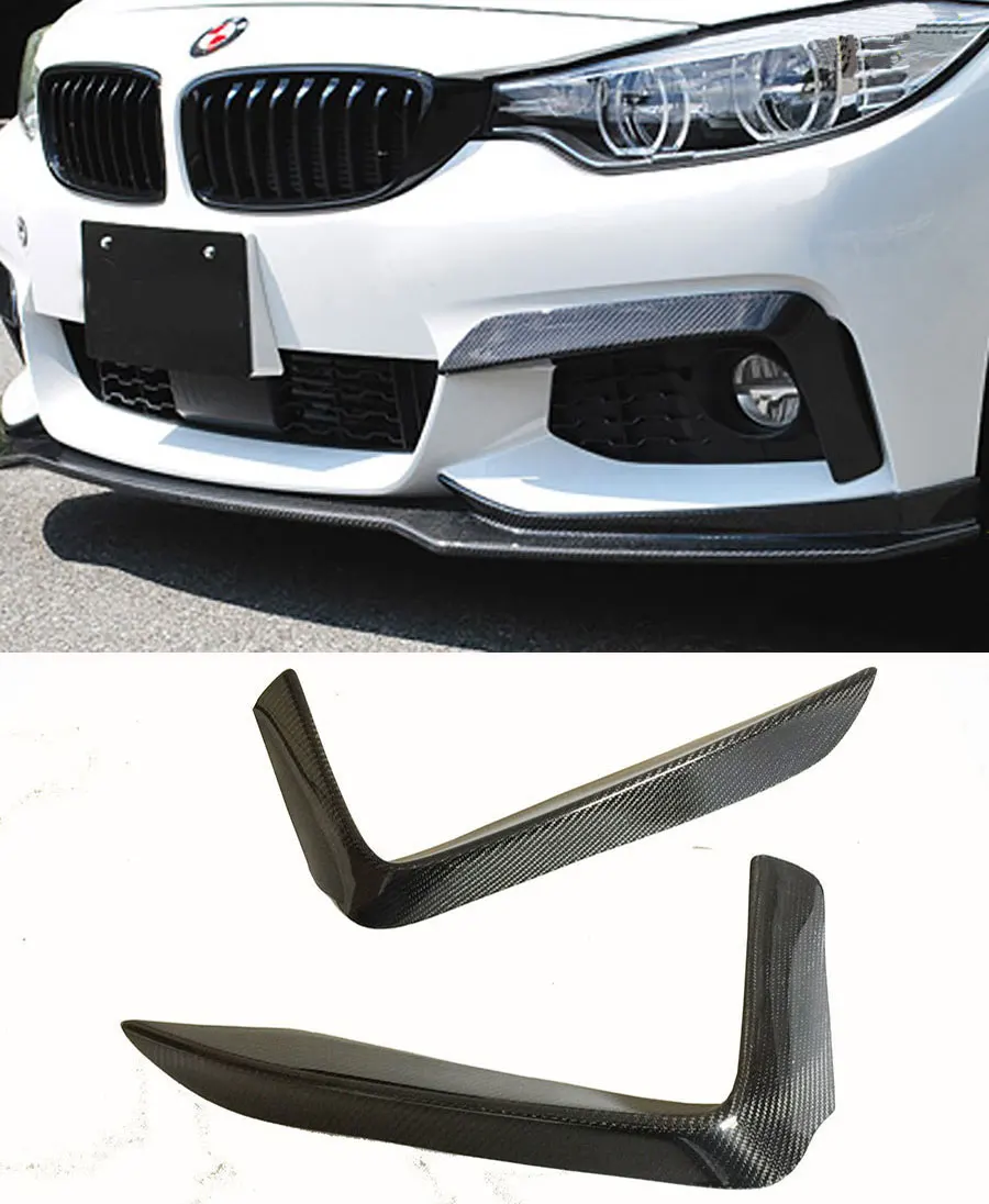 Misura Per Bmw Serie 4 F32 Mtech Performance Fibra Di Carbonio Angolo Avvolto Anteriore Splitter Superiore Involucro In Fibra Di Carbonio