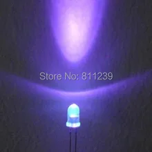 1000 шт 3 мм Фиолетовый/УФ-светодиодный супер яркий F3 светодиодный диоды для подавления переходных скачков напряжения