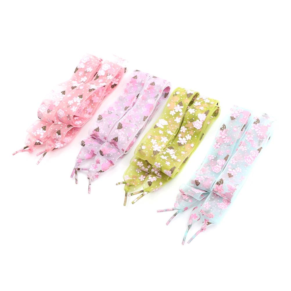 

1 pair Snowflake Yarn Flat Satin Silk Ribbon Shoelaces Shoe Laces Sneaker Strings Party Xmas Merry Christmas Gifts Nice