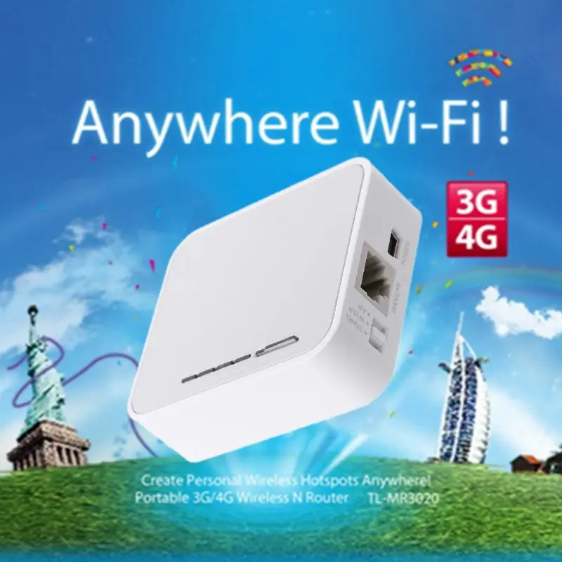 TP-LINK TL-MR3020 150 Мбит/с Портативный 3G/4G беспроводной Wi-Fi ретранслятор маршрутизатор с USB питание английская прошивка