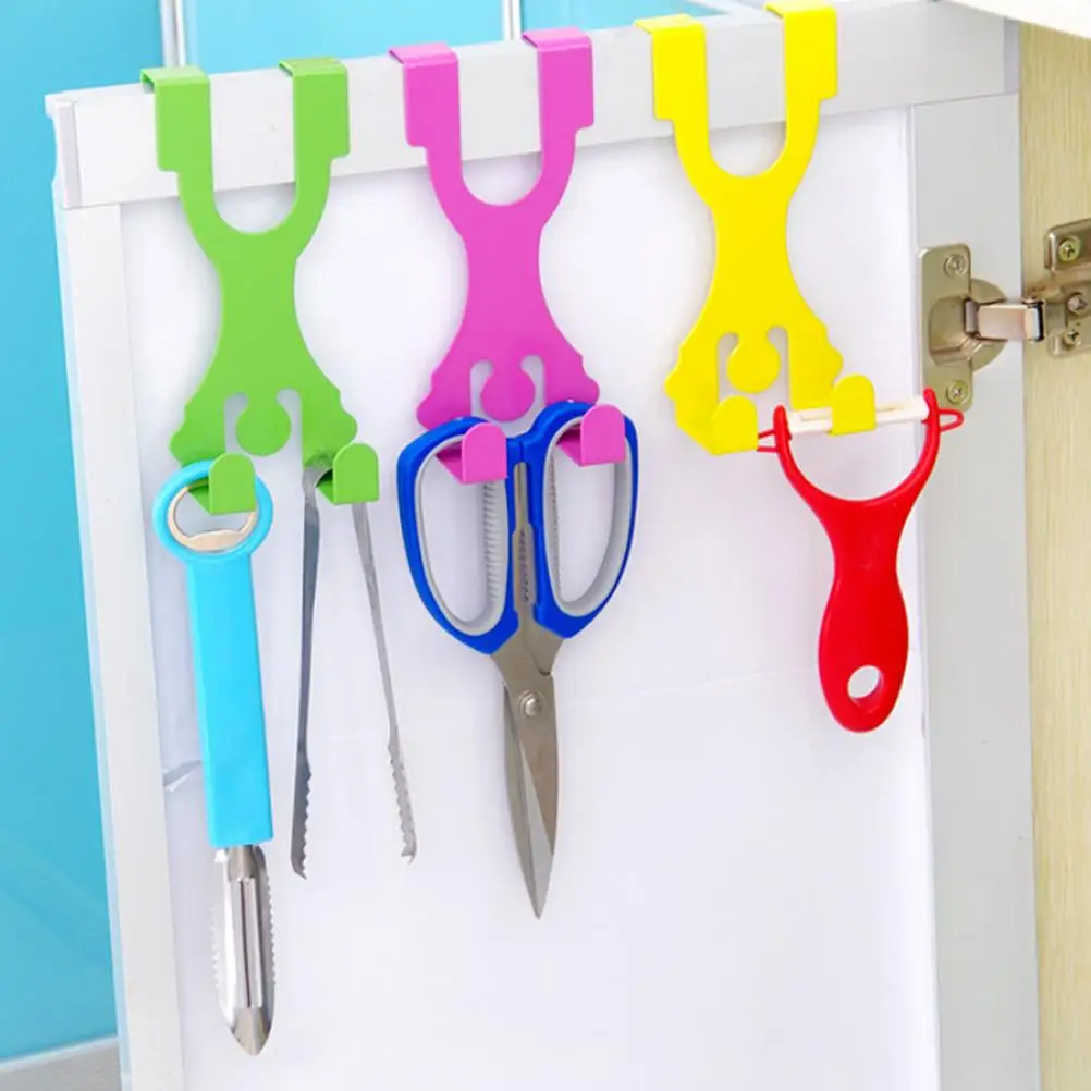1Pcs Hot Sale Back Door Hook Cartoon Door Hook Stainless Kitchen Cabinet Clothes Hanger Organizer Holder Wholesale