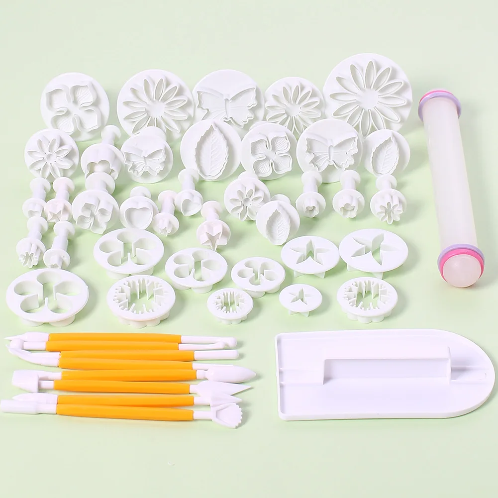 

FASOTY Baking Tools Fondant Molds 14 patterns 46-Piece Cake Decorating Tools Cake Biscuit Mold Set Spring Embossed Printing Mold