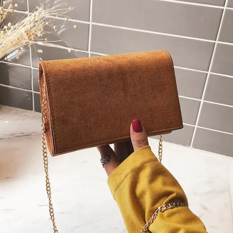 

Elegant Women Retro Messenger Handbags Scrub Leather Small Evening Wedding Party Clutch Bag Ladies Flap Chain Shoulder Bag Purse