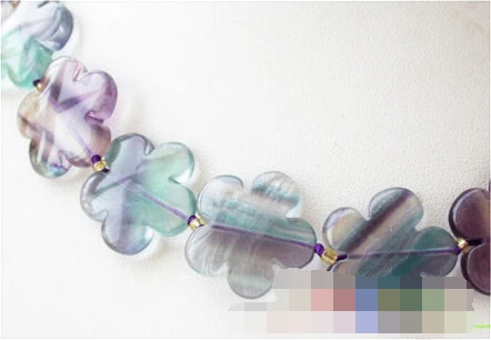 

1025 Plum flower Clean green purple Fluorite necklace