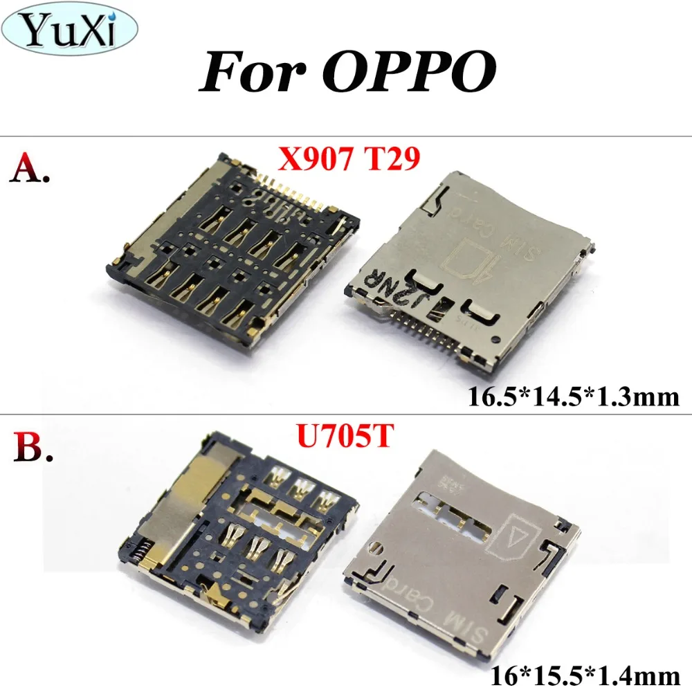 

YuXi 2pcs/lot sim card reader holder tray Socket Slot port connector for OPPO X907 T29 U705T