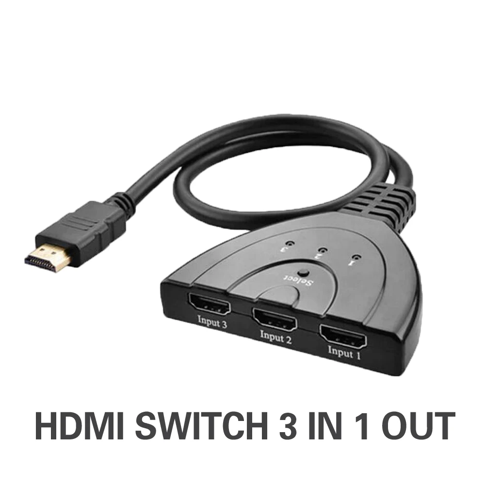 3 Port 1080P HDMI 3 in 1 Out HDMI AUTO Switch Switcher Splitter Hub