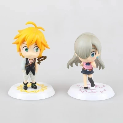 

2pcs set The seven deadly sins revival of the commandments Aeliodas and Elizabeth figure toy