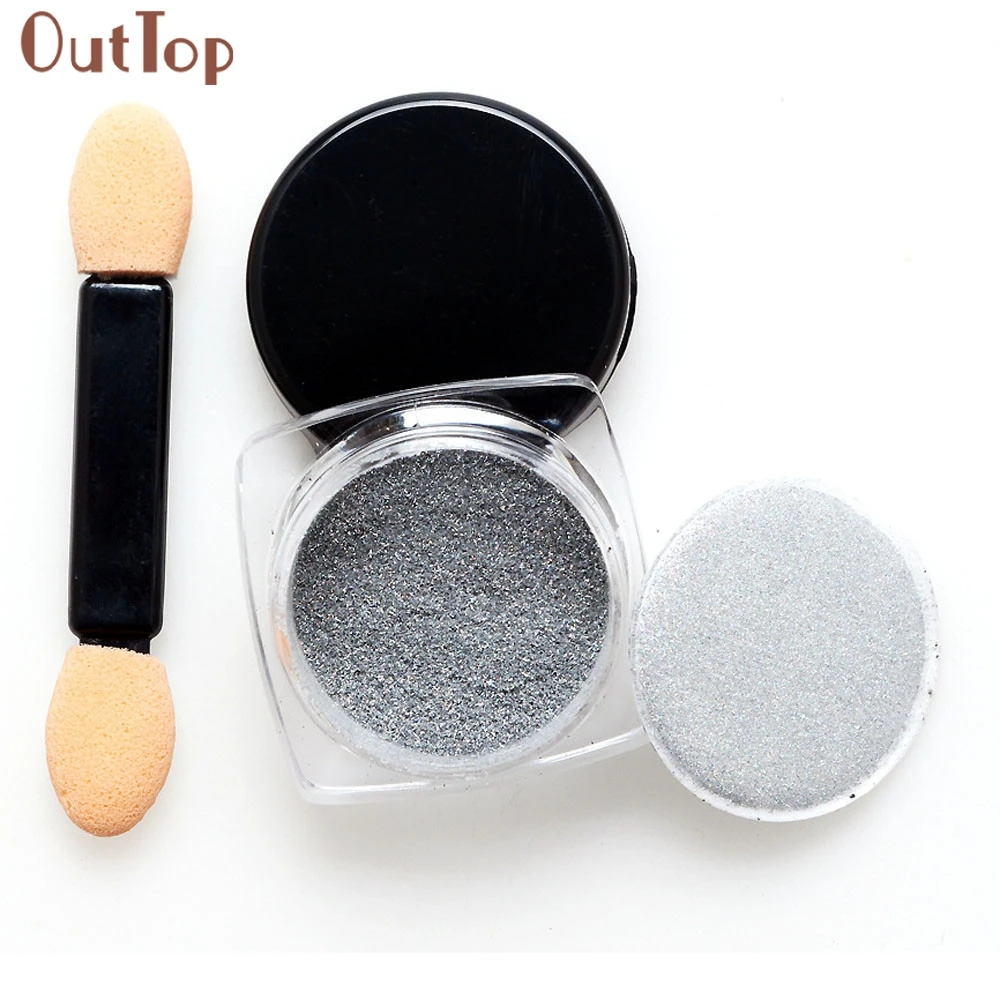 

OutTop 2017 New 1Box Mirror Powder Chrome Effect Pigment NAILS New Rose Silver Nail Art H30425