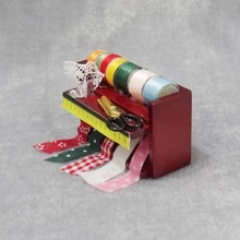 2 шт Мини Набор инструментов для шитья 1: 12 кукольный домик украшение игровой набор мебели швейные принадлежности матерчатая коробка для кукольного домика красочные