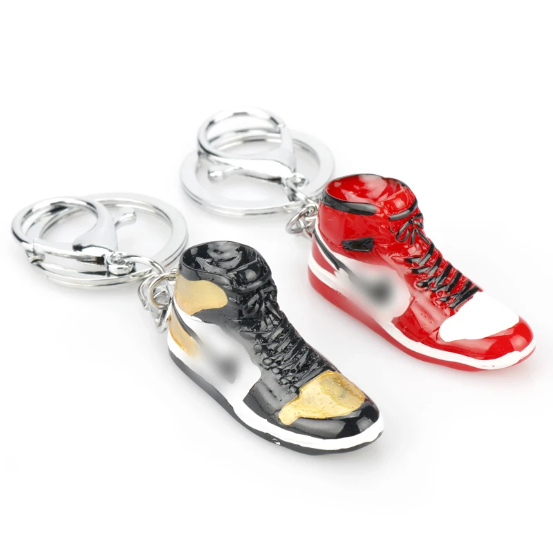 

3D Shoes Shape Keychain PVC Resin Fanshion Jewelry Car Key Holder Sport Fans Collection Gift