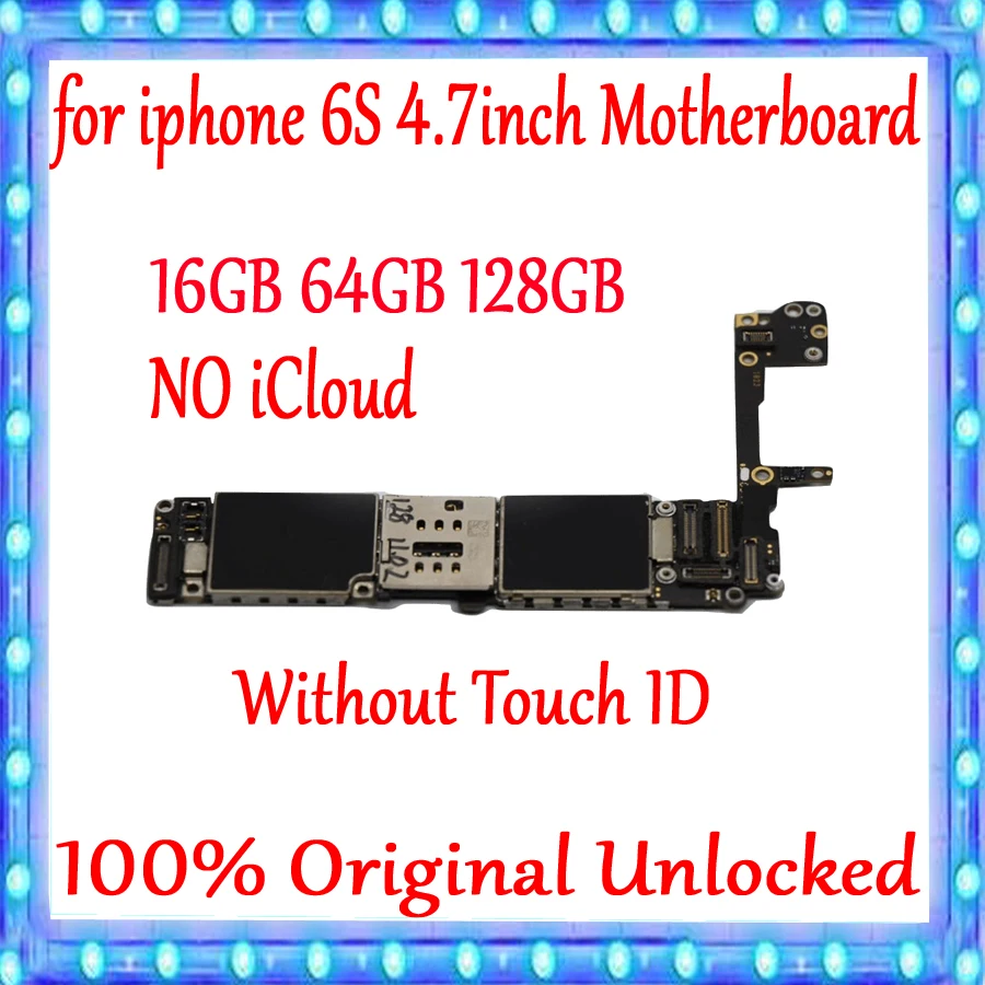 

for iphone 6S Motherboard Original unlocked Mainboard 16GB 64GB 128GB for iphone 6S 4.7inch Logic board Without Touch ID