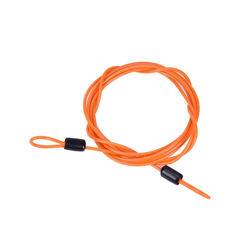 Полезный Противоугонный велосипед двойной защитный петельный кабель крепкая плетеная сталь для велосипедных мотоциклов цепной замок - Цвет: Оранжевый