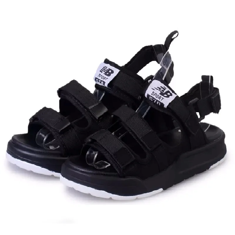

Hot 2019 Summer Women Leather Sandals Lovers Buckle Non-Slip Light Travel Flats Unisex Hook & Loop Wild Casual Beach Shoes