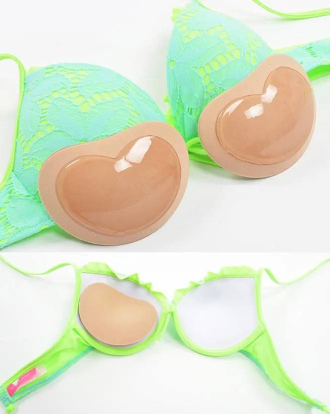 1 Pair Invisible Heart Padding Magic Bra Insert Pads Push Up Gel