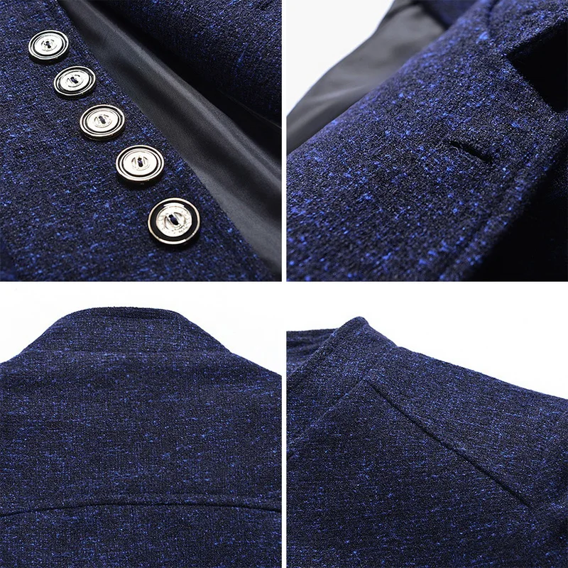 Laamei 2019 خمر السترة دعوى الرجال الصينية نمط الأعمال عارضة موقف طوق الذكور سترة ضئيلة chaqueta الرسمي hombre