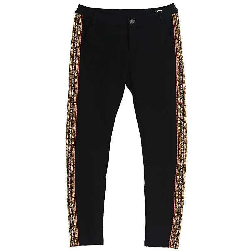 Marque Pantalon Arrivée 2018 Nouvelle Biutefou Skinny Hiver Femmes Crayon Long Rayé Casual Broderie C515q