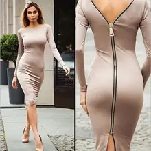 Plus size mulheres sexy vestidos clube noite de festa vestido 2016 novo bodycon vestido maxi manga longa Com Zíper o Projeto Apertado robe femme