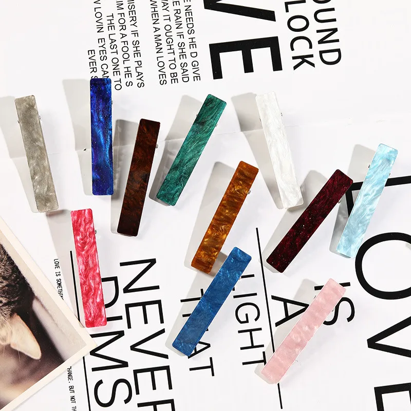 

AOMU Japanese acetate and rectangular hairpin ladies hairpin solid color polka hairpin hair accessories