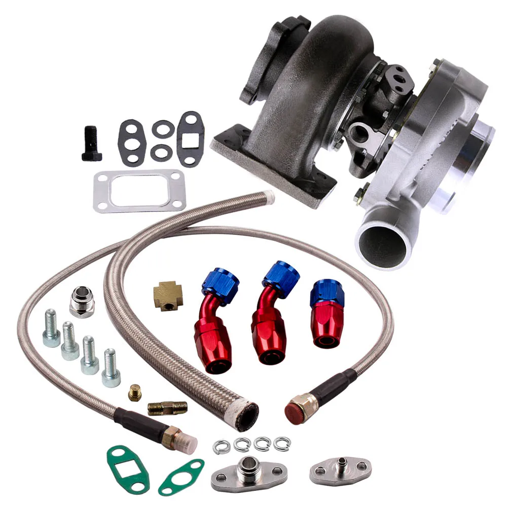 Complete Turbo Oil Line Kit - Drain & Feed Lines For T3, T4, T70, T66, GT35 Turbochargers