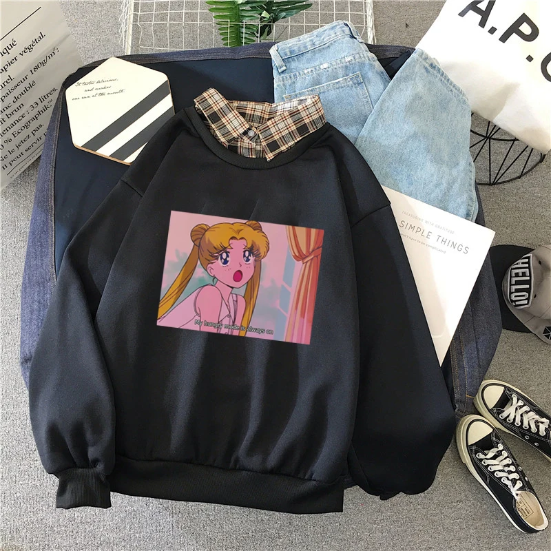 

2019 Women Sweatshirts Hoodies Beautiful girl Printed Casual Pullover Cute Jumpers Top Long Sleeve O-Neck Fleece Tops S-XL