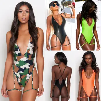 

New Women One-Piece Swimsuit Beachwear Swimwear Push-up Monokini Bikini Bathing