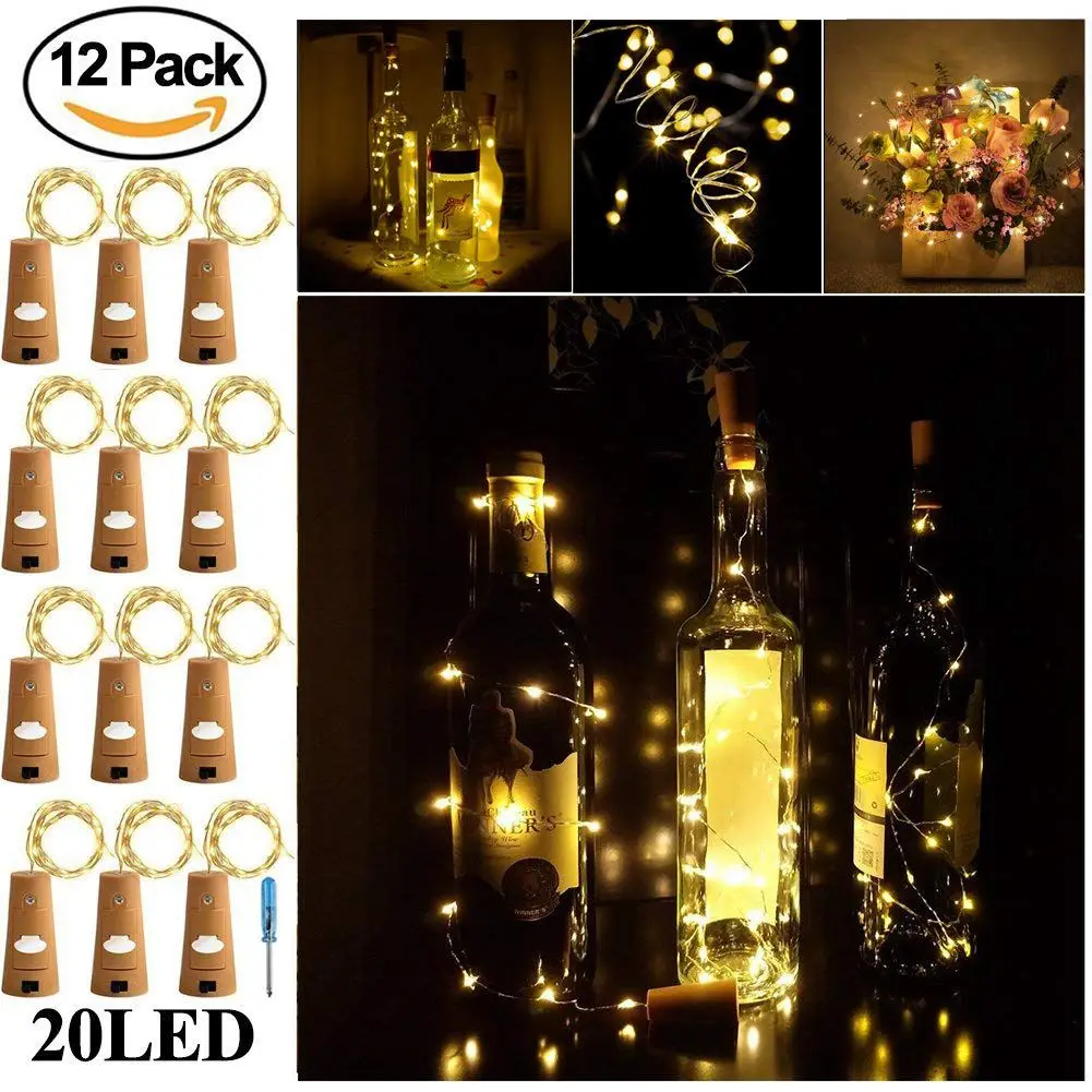 الفلين أضواء ل زجاجة نبيذ ، النبيذ إضاءة علي شكل الزجاجة 12 حزمة 6.5ft 20 LED النبيذ الفلين سلسلة أضواء ل جرة زجاجية الجنية أضواء الفلين أضواء ل زجاجة نبيذ ، النبيذ إضاءة علي شكل الزجاجة 12 حزمة 6.5ft 20 LED النبيذ الفلين سلسلة أضواء ل جرة زجاجية الجنية أضواء