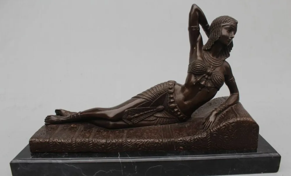 

Details about 10"Western Art Sculpture Bronze Marble lie on one's side Belle Women Girl Statue R0715