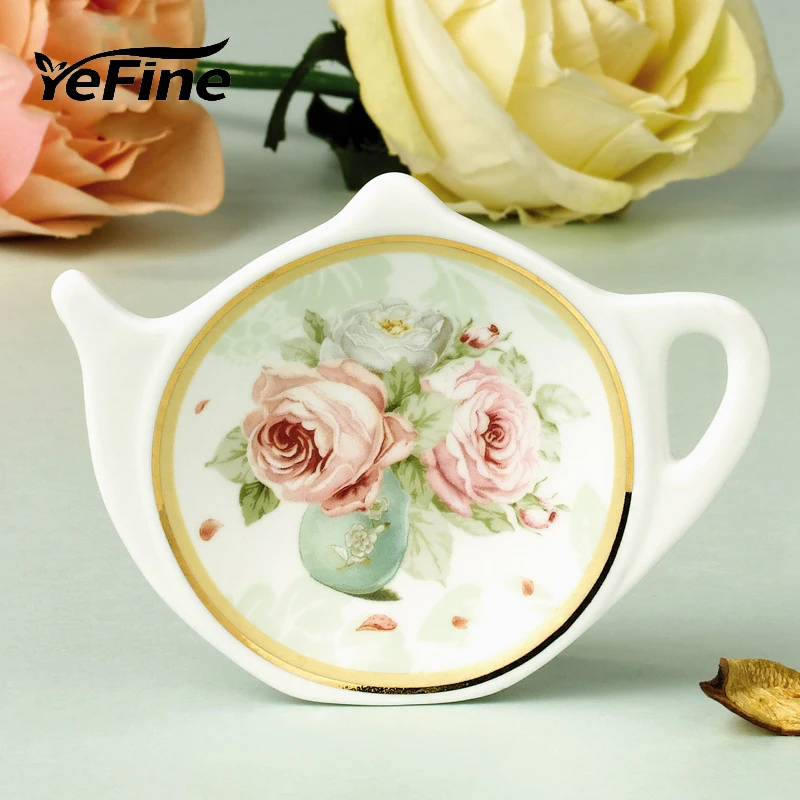 

YeFine Cermaics Coffee And Tea Accessories Porcelain Tea Bag Holder Decorative Articles Tea Tools Infuser Bone China 6 PCS/Lot