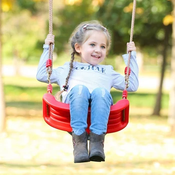 

New New Bright Colors Environmental Plastic Garden Or Yard Tree Swing Rope Seat Molded For Kids Enjoy Flowers Birdsong Swing S