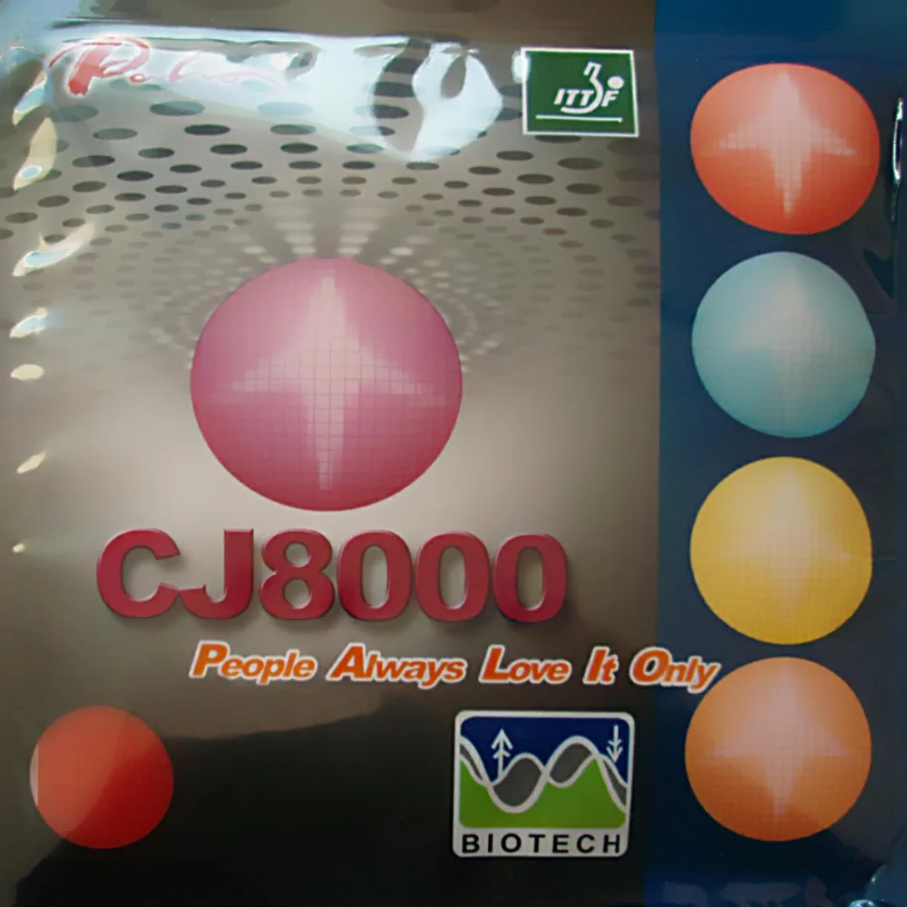 Настольный теннис Палио CJ8000(BIOTECH) 2-боковые петли Тип pips-в настольный теннис/пинг понга резины с губкой(H36-38