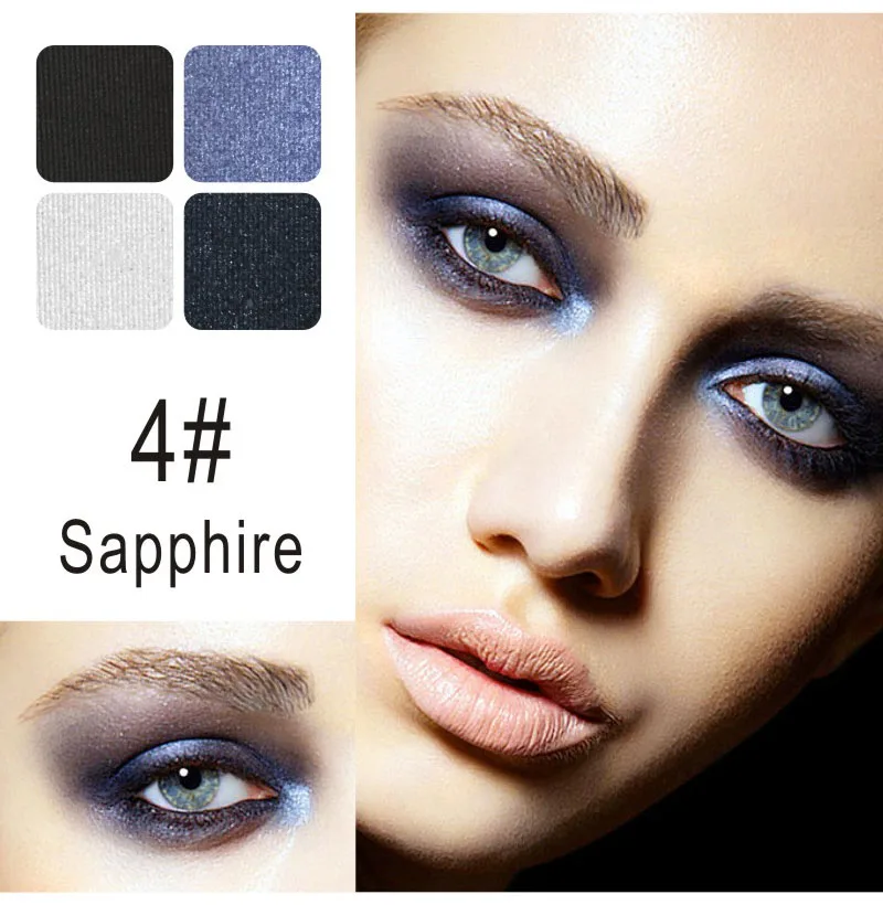 HENLICS Bright Shining Eyeshadow Palette with Eyeshadow Brush 4 Colors Per Set Glitter Eye Shadow for Eyes Makeup Cosmetics