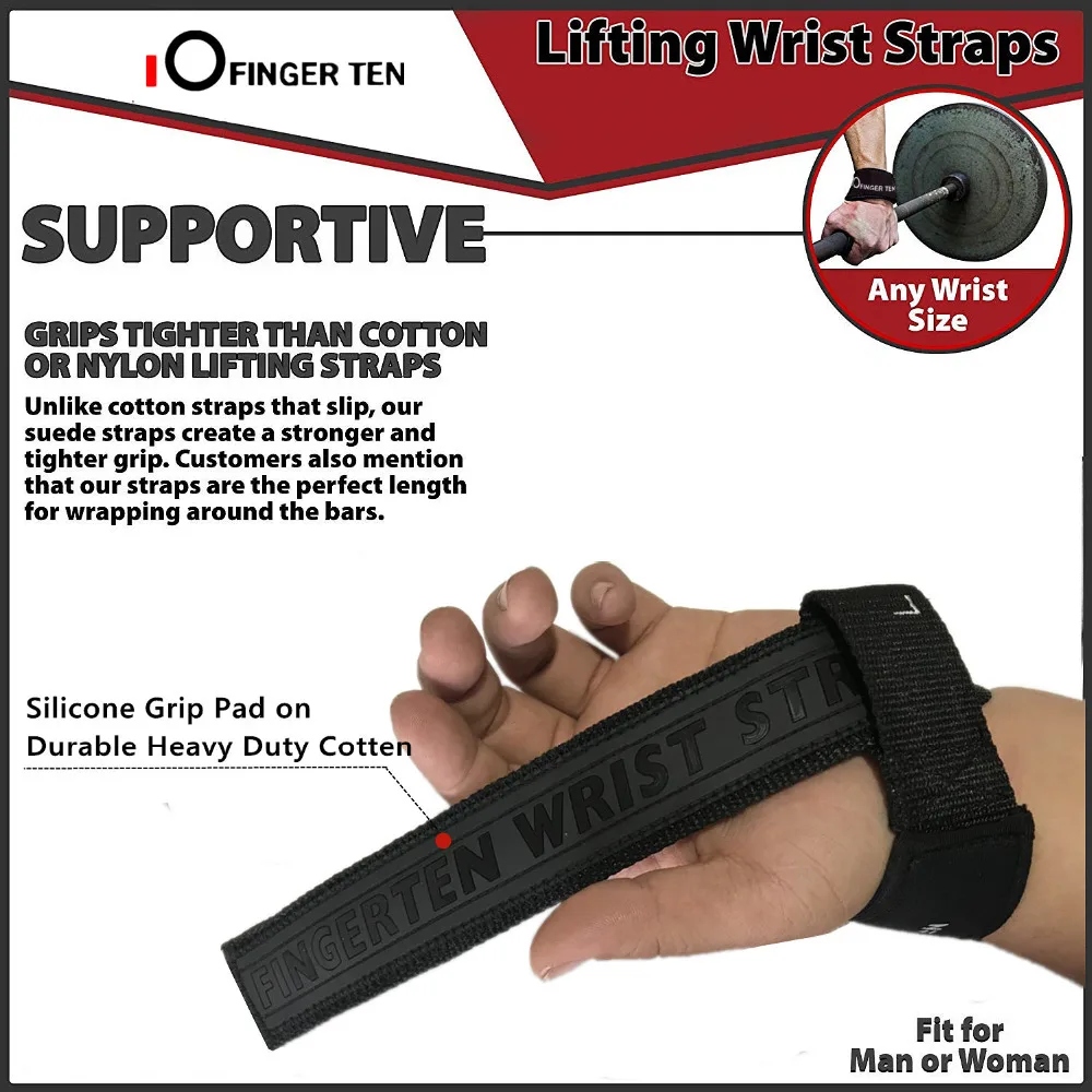 Weight Lifting Straps Gym Sports Fitness 1 Pair Wrist Belt Strap Hand Support Black Body Building Training Protection Barbell