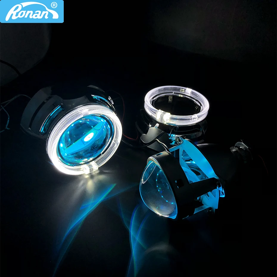 Ronan Upgrade Metal 3.0'' H1 Pro HID Bi xenon Projector lens LHD RHD suit for H4 H7  Headlight LED Optic Angel Eyes Car Styling