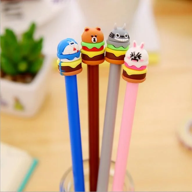 

1pcs/lot Kawaii Cartoon Animal Cake design 0.38mm black ink Gel pen Students' Signature pen office school stationery supplies