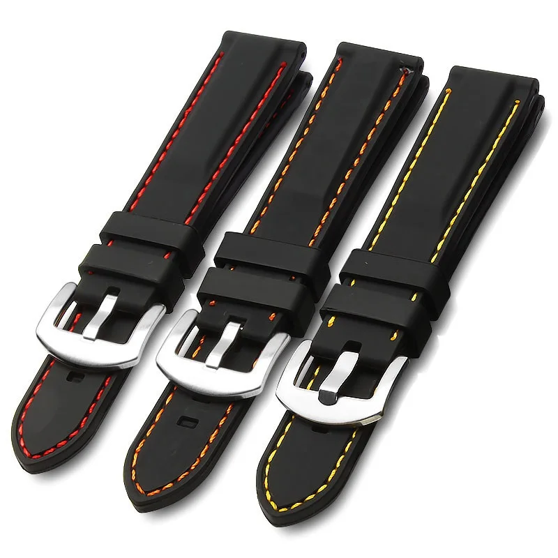 Silicone Watchband 22mm Band Watch  Accessories Strap 20mm 18mm Rubber  Bracelet Belt 24mm Waterproof 2019 High Quality