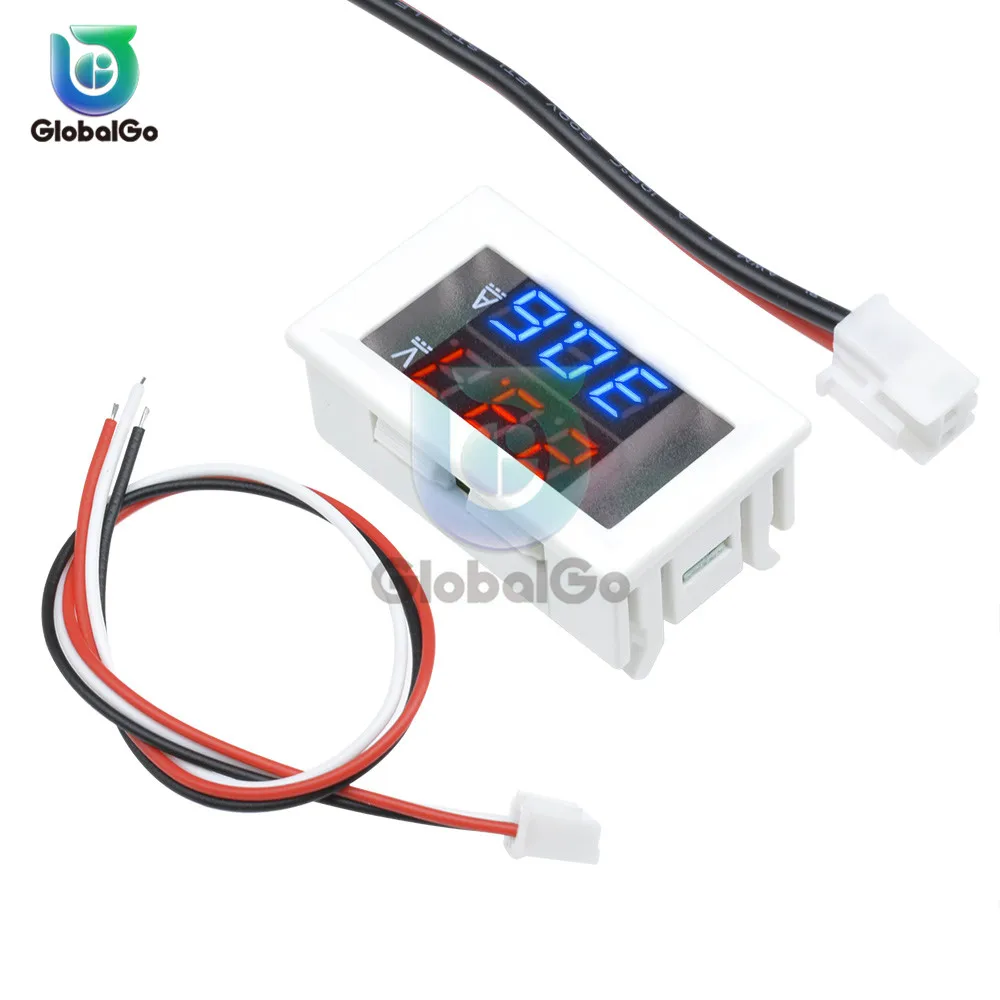 Red blue DC 100 в 10A мини 0,28 дюйма светодиодный цифровой вольтметр постоянного тока Амперметр Ампер Вольт сила тока в амперах метр тестер Амперметр автомобиль открытый Крытый - Цвет: Red blue