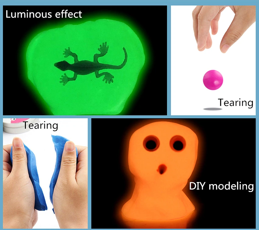 Сделай сам светящийся слайм, глиняный светильник светится в темноте, прыгающая грязь, пластилин, пластилин, обучающая Новинка, креативные детские игрушки