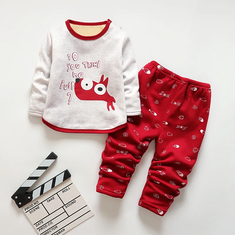 BibiCola/осенние пижамные комплекты для мальчиков; хлопковая одежда для сна с длинными рукавами; Повседневная флисовая домашняя одежда для мальчиков; Модная одежда для сна - Цвет: picture color