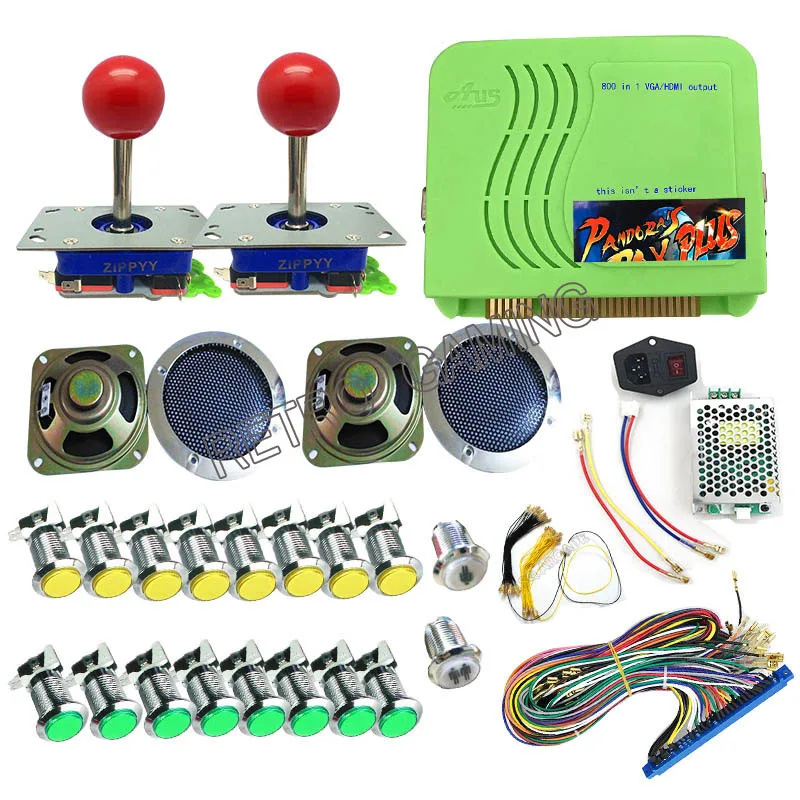 Zippy джойстик аркадные части набор для DIY 800 в 1 домашняя игра машина/аркадный блок для игрового автомата со светодиодными кнопками питания колонки - Цвет: long zippy joystick