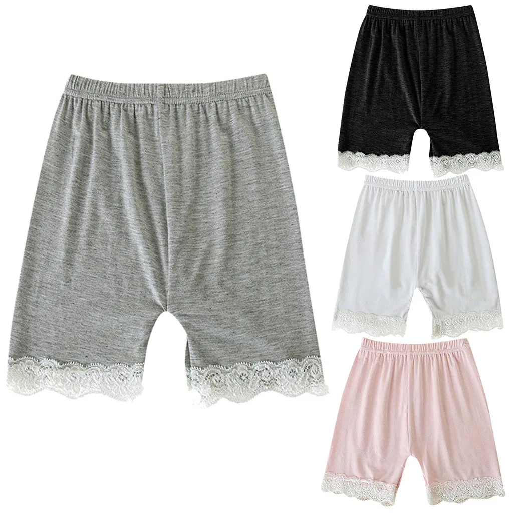 

ARLONEET Summer Style Children Girls Shorts Candy Color Baby Girls Solid Lace Safety Short Pants Casual Kids Underwear Clothes