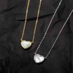 Silvology 925 серебро белый корпус Сердце ожерелье Элегантный Минималистский Французский женский кулон ожерелье Модные ювелирные изделия