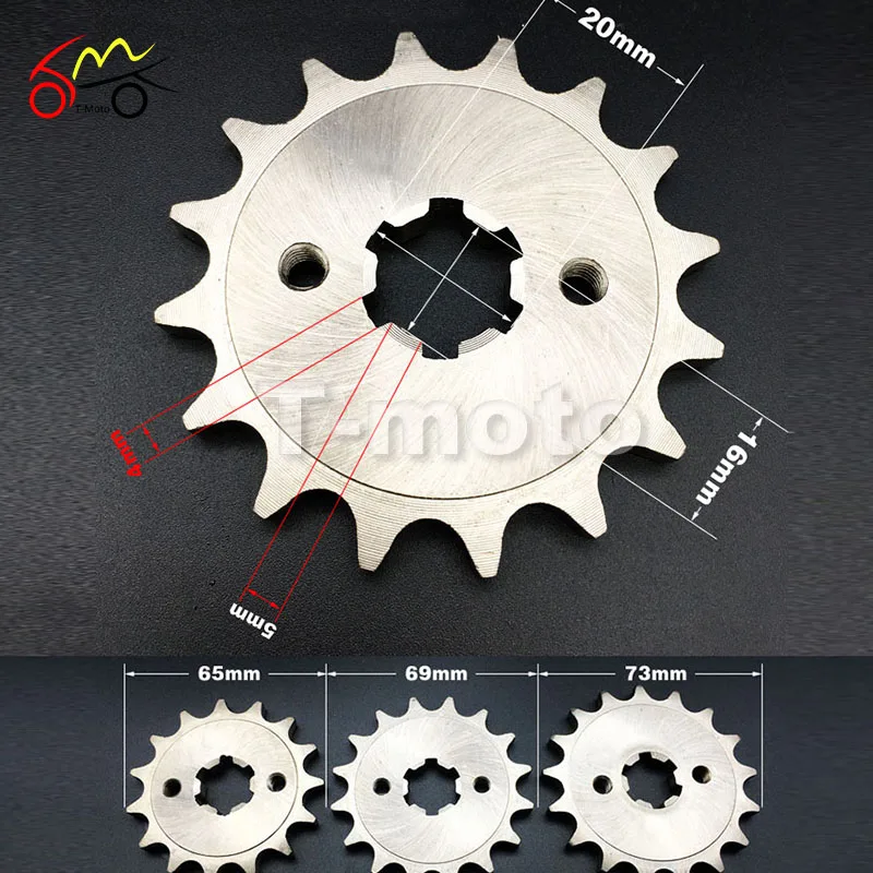 

15T 16T 17T Tooth Sprocket For YBR125/150 YX125 SRZ150 JYM150 Dirt Pit Bike ATV Quad Go Kart Moped Buggy Scooter Motorcycle