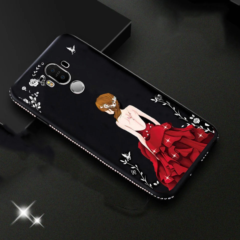 Для Huawei Mate 9 Pro крышка свадебное платье чехол блеск Бампер ТПУ бриллиантовый P20 Lite