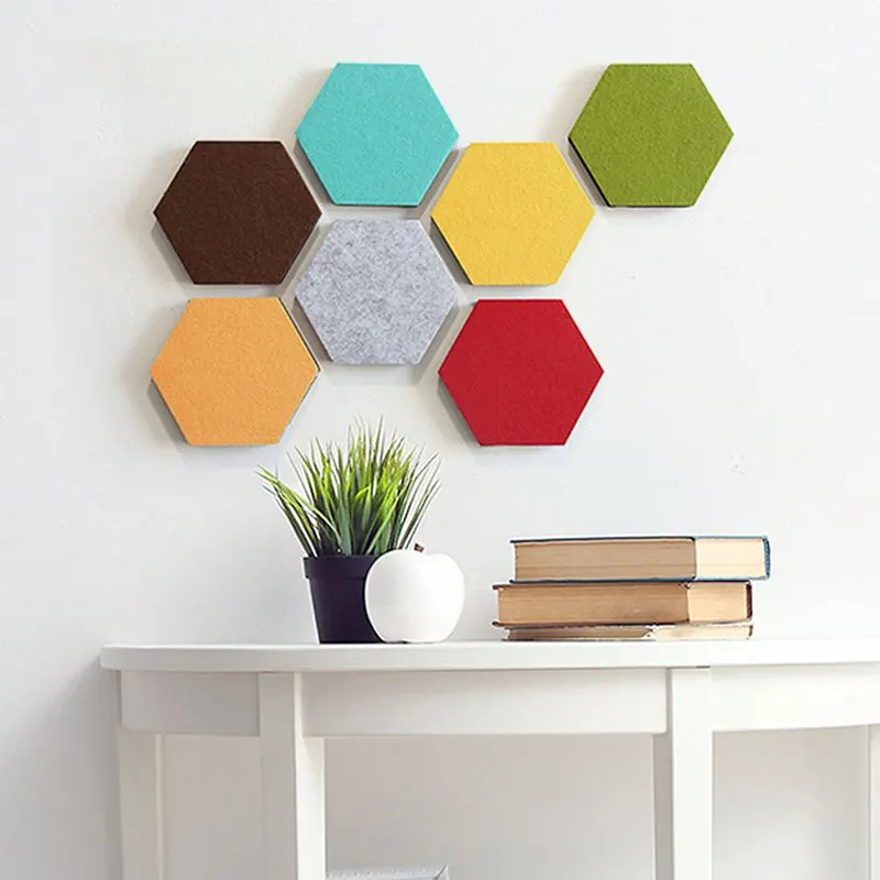 

7Pcs/Set Hexagonal Color Felt Wall Sticker Multifunction 3D Decorative Home Message Board Self-Adhesive Kids Room Baseboard